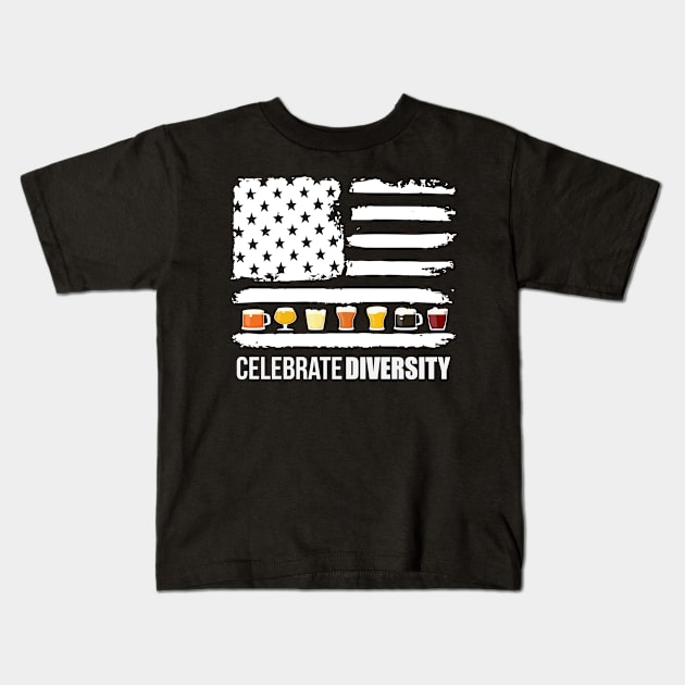 Celebrate Diversity - Funny Beer Drinking Kids T-Shirt by ahmed4411